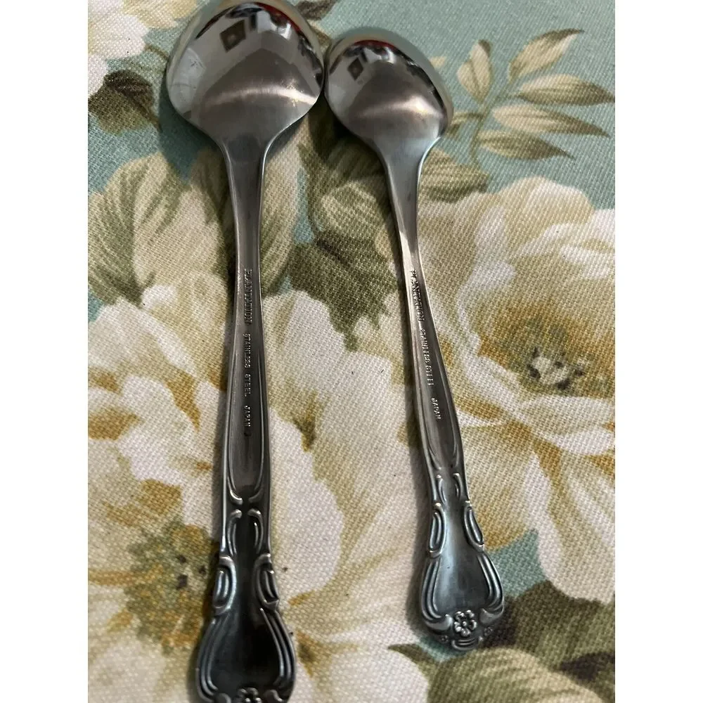 Serving Spoon Tea Spoon Stainless Steel Flatware PLANTATION Wallace‎ Silver A28